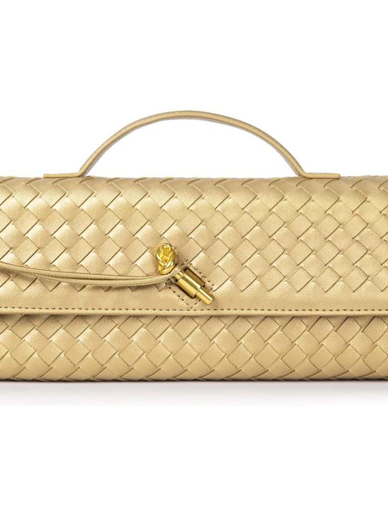 Woven Purse For Women Evening Clutch Woven Leather Handbags Crossbody Bag Purse